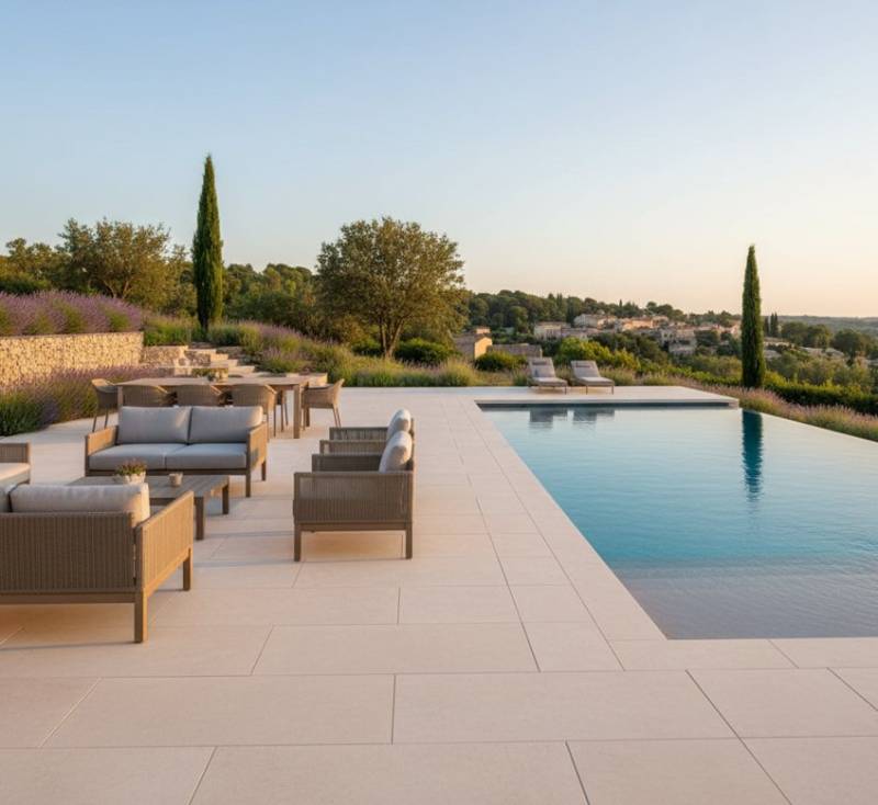 Création de terrasse et plage de piscine : Sublimez vos extérieurs avec un dallage durable à Aix-en-Provence